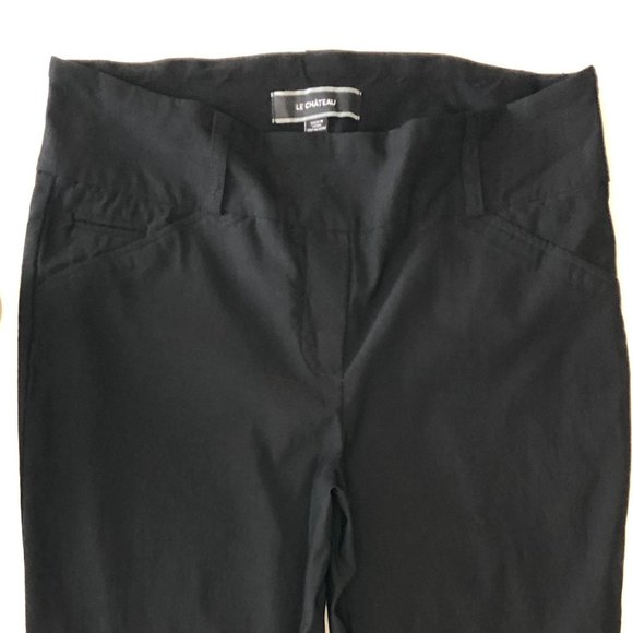 Le Chateau | Black Straight Leg Dress Pants Elasticised Waist (Size 8) - Picture 3 of 5